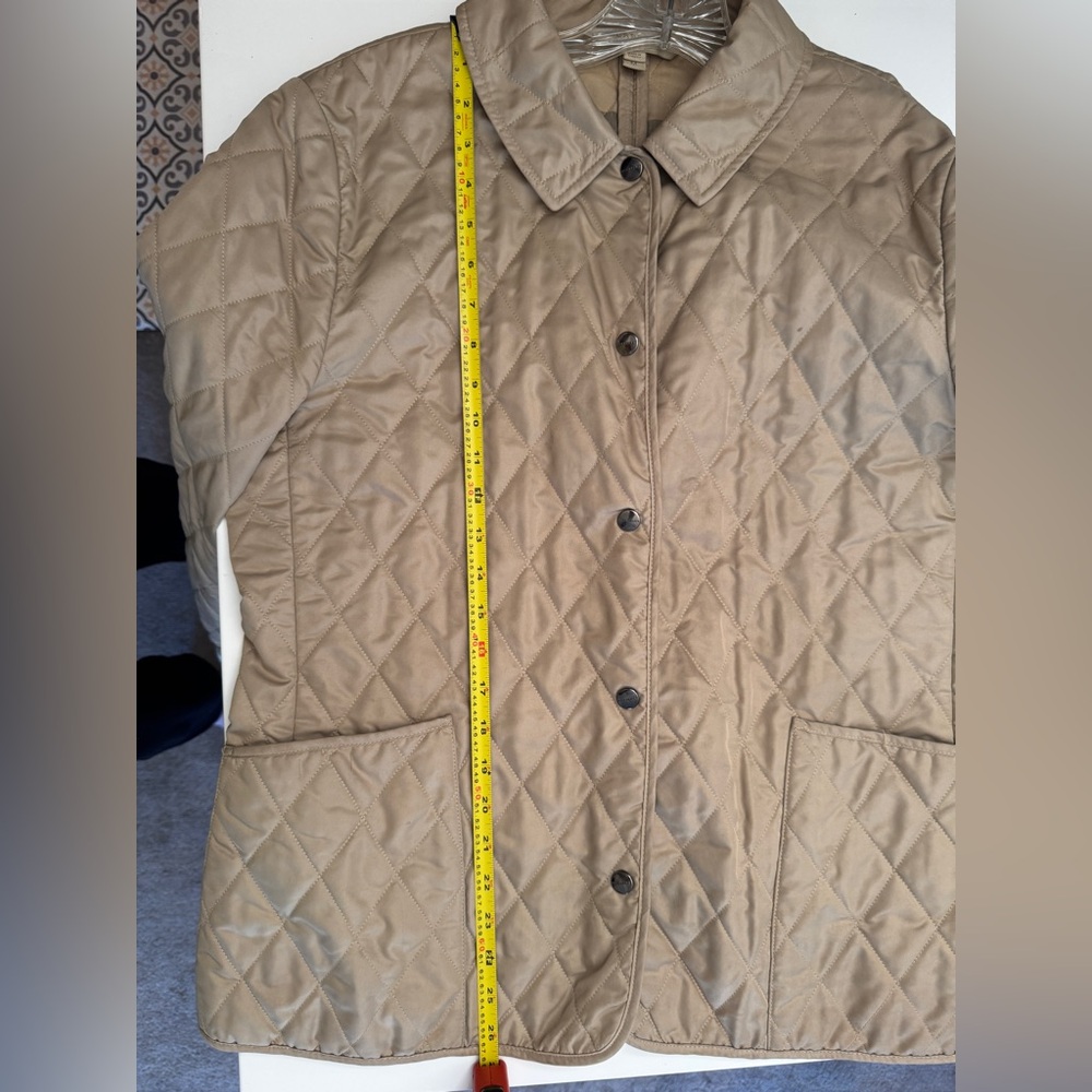 Burberry Britt  Quilted Snap Button Women Jacket Tan Size M - Picture 6 of 10
